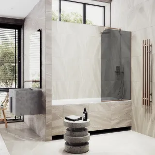 Шторка на ванну MaybahGlass MGV-82-2у 80см бронза